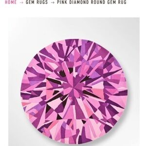 Wear The House Pink Diamond Round Gem Rug – NEW – $702 Retail